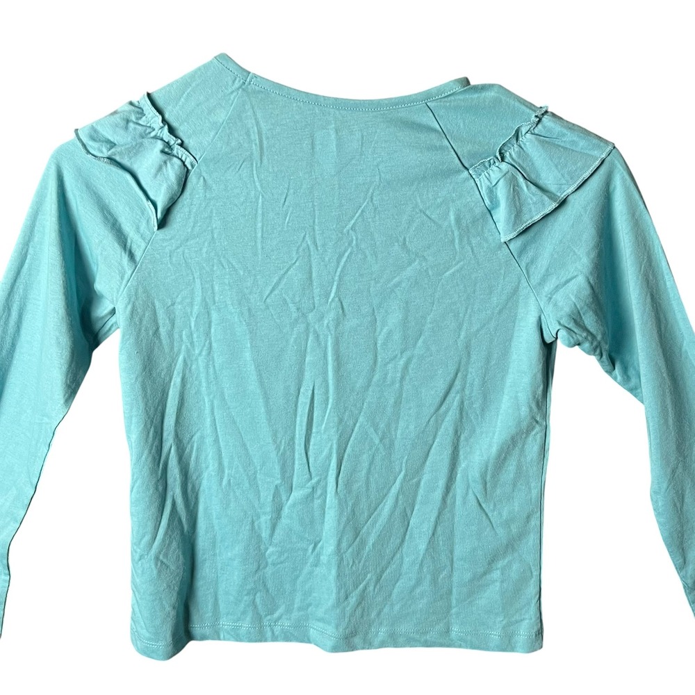 365 Kids from Garanimals Long Sleeve Ruffle Tee Girls 8 Aqua Positive Influencer - Picture 14 of 15
